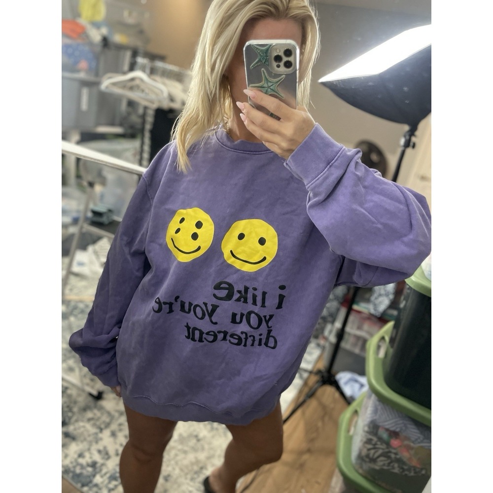 Cactus Plant Flea Market CPFM XYZ Sweatshirt I LIKE YOU YOU'RE DIFFERENT 2XL Pur